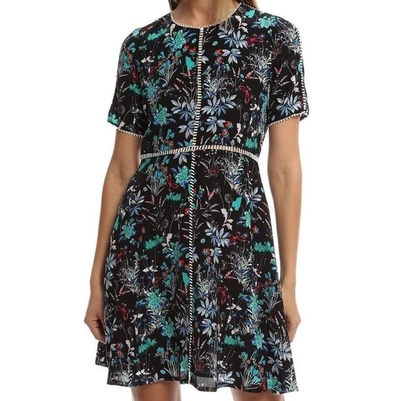 The Kooples Printed 100% Silk Mini Dress XS - Picture 3 of 10